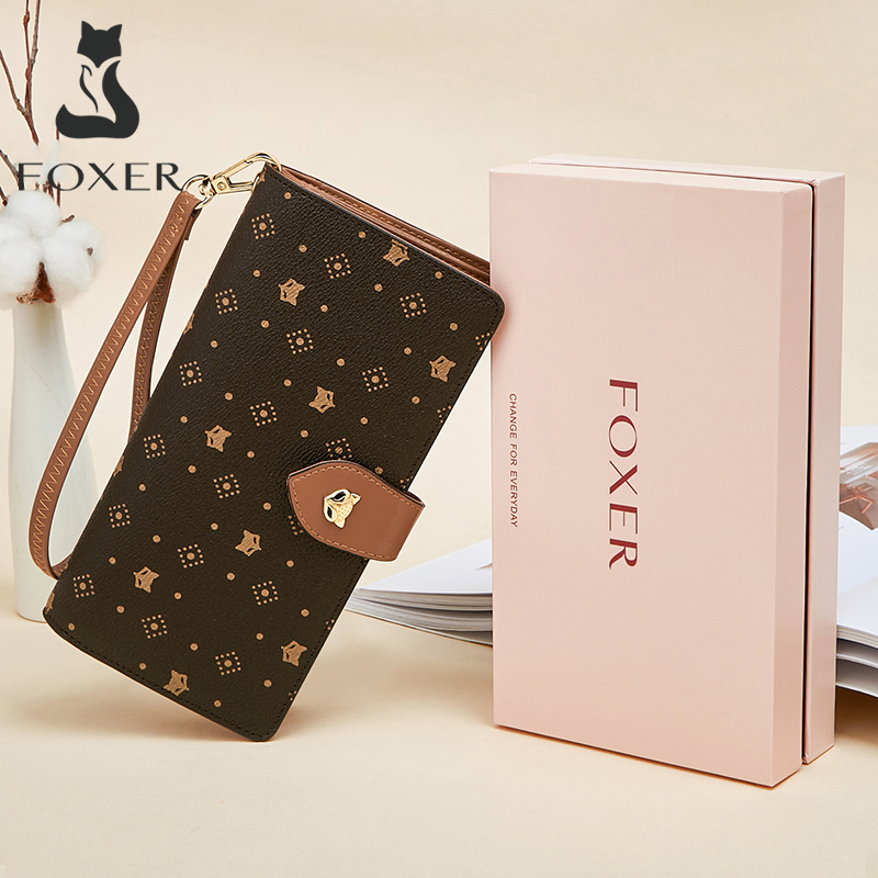 Monogram Keychain Leather - FOXER Dompet Panjang Wanita Tempat Kartu