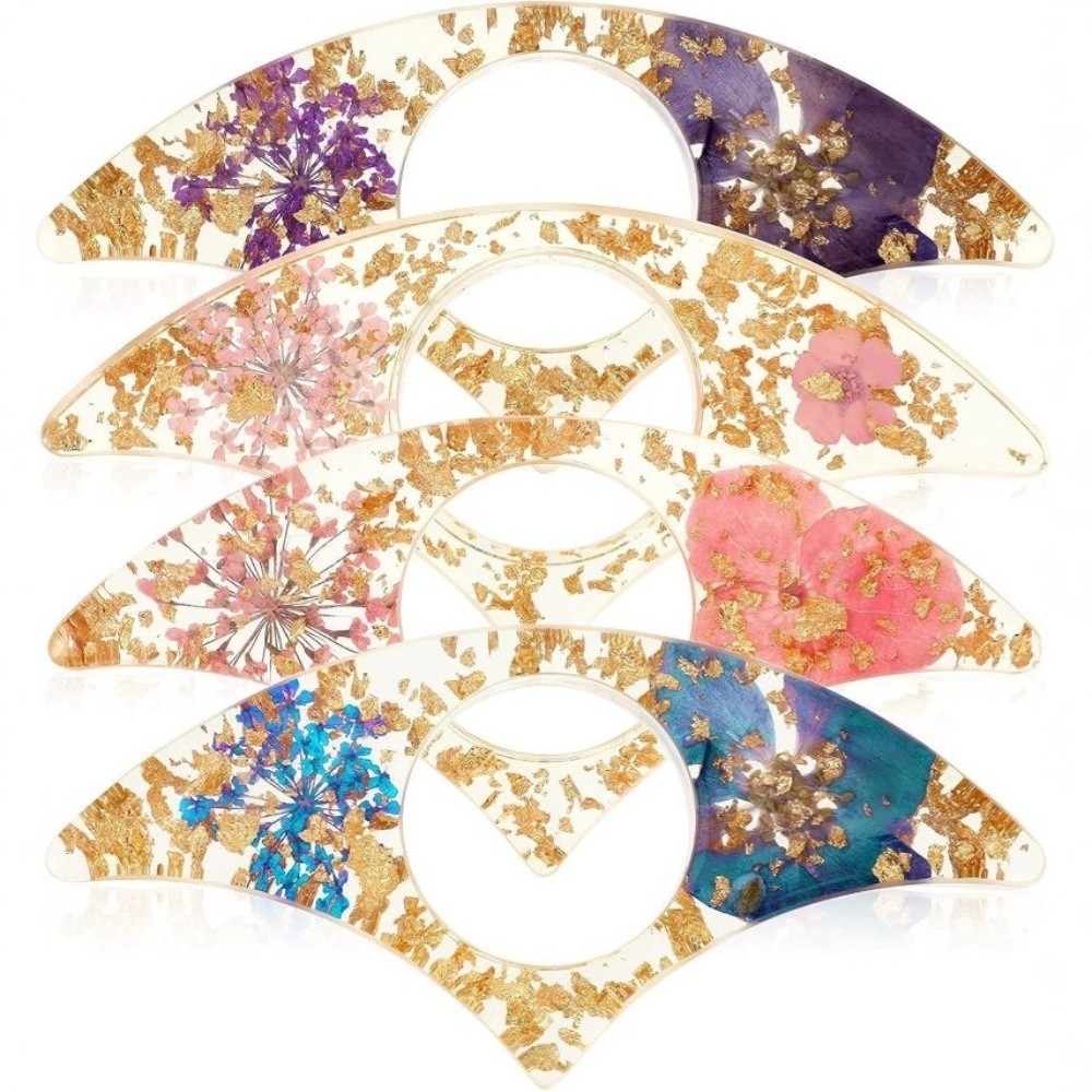 Dried Flower Bookmark - 4 Buah Penjepit Buku Resin Bunga