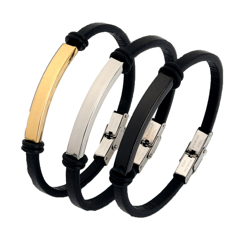 Coordinates Bracelet - Gelang kulit untuk wanita pria ID