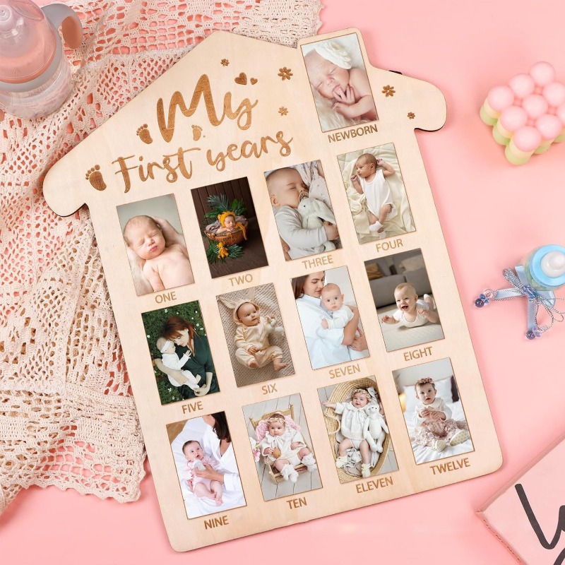 Engraved Wood Frame - Bingkai Foto Peringatan Bayi Kayu, Kalender