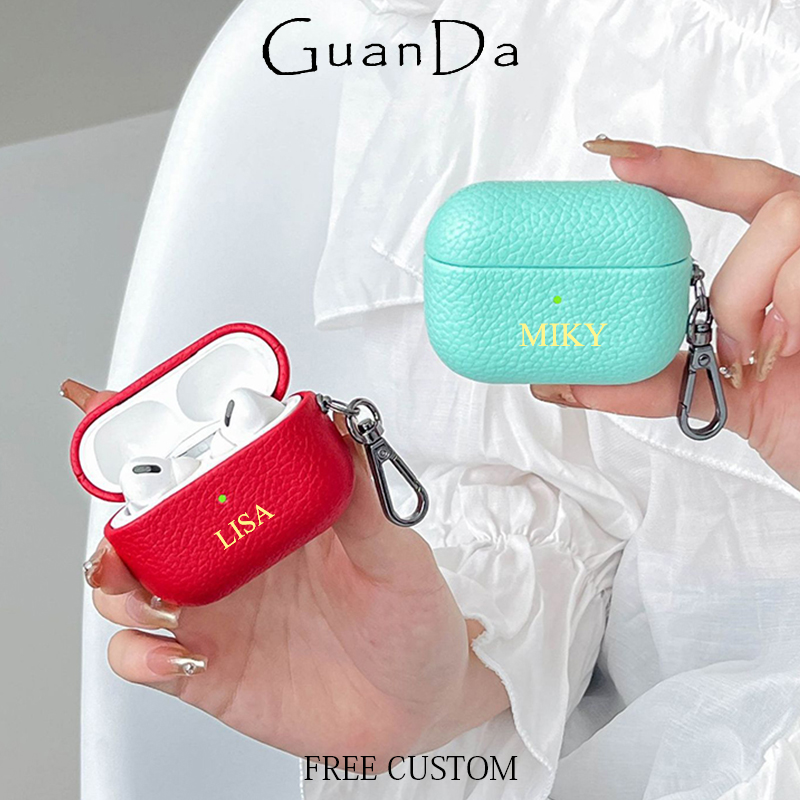Monogram Keychain Leather - Casing Earphone Mini Lucu DIY, Casing