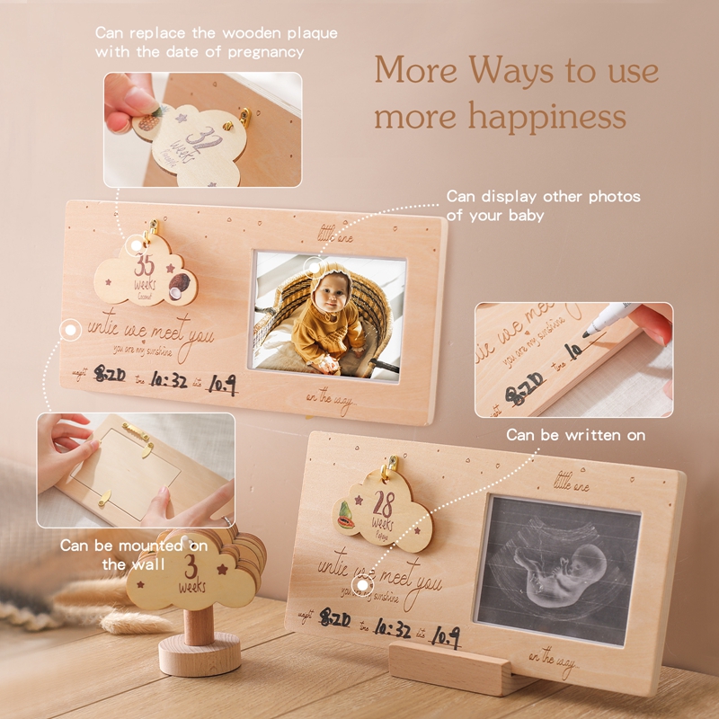 Sonogram gambar bingkai bayi U - Engraved Wood Frame ulasan dan harga