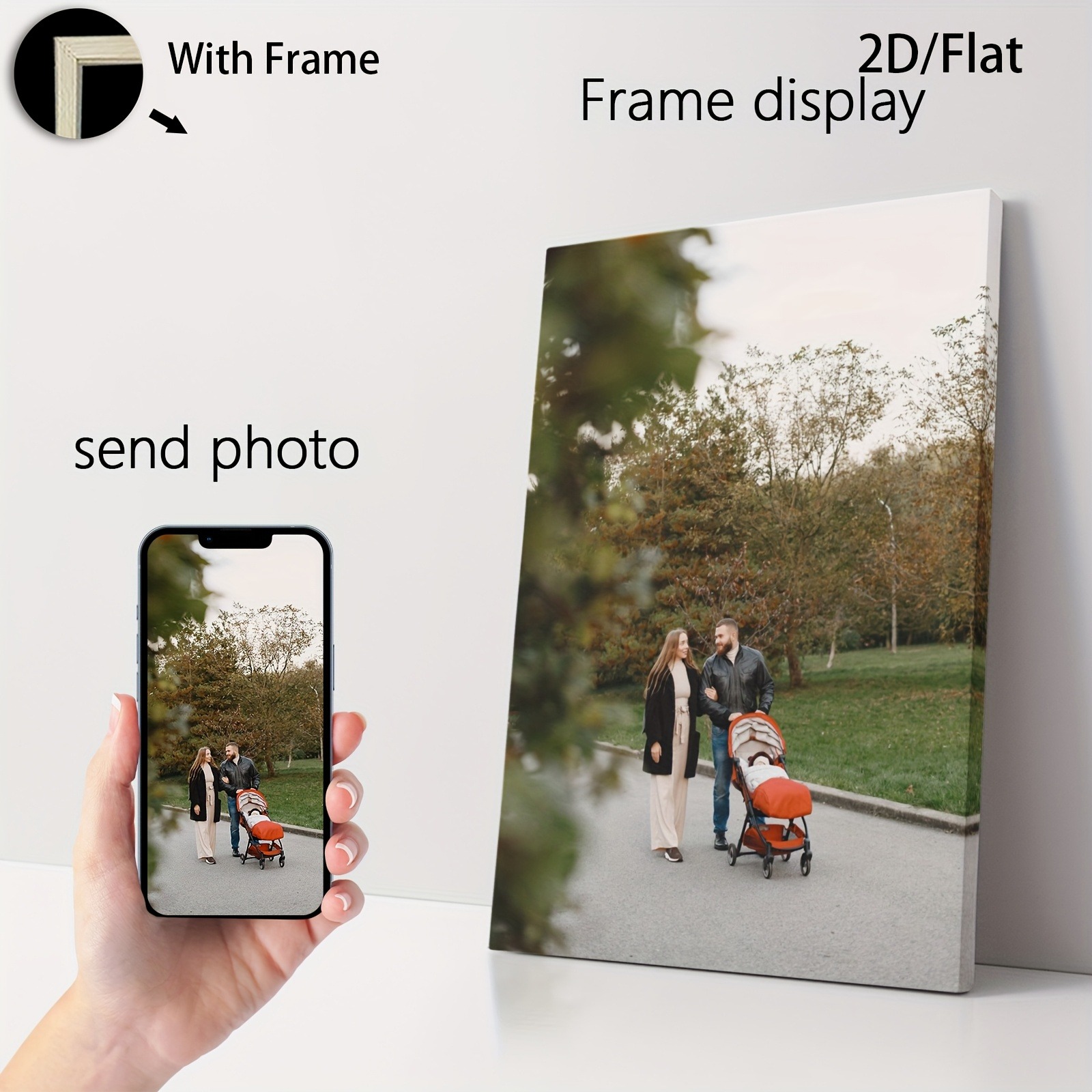 1 buah Poster Berbingkai Kayu, - Engraved Wood Frame ulasan dan harga